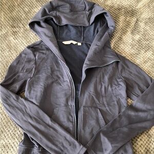 Athleta Hooded Zip-Up Sweater in Navy; Size: XS